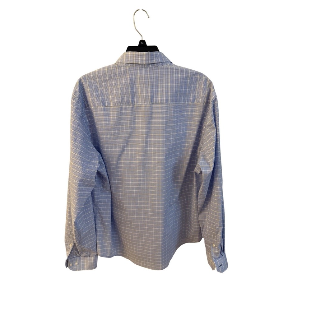 IZOD Soft Trade Essentials Men's Long Sleeve Dress Shirt Reg Large Blue & Yellow - Picture 2 of 7